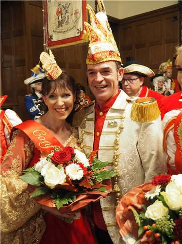 „Prinz Hubertus von Rhenus und Mosella“ und ihre „Lieblichkeit Confluentia Sabine vom Rheinisch-Venezianischen Karneval“.