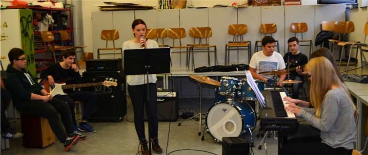 Probe der Schulband.