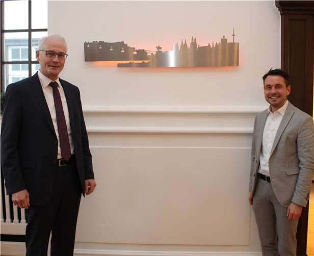 Prof. Dr. Karl Stoffel und OB David Langner. Quelle: Stadt Koblenz