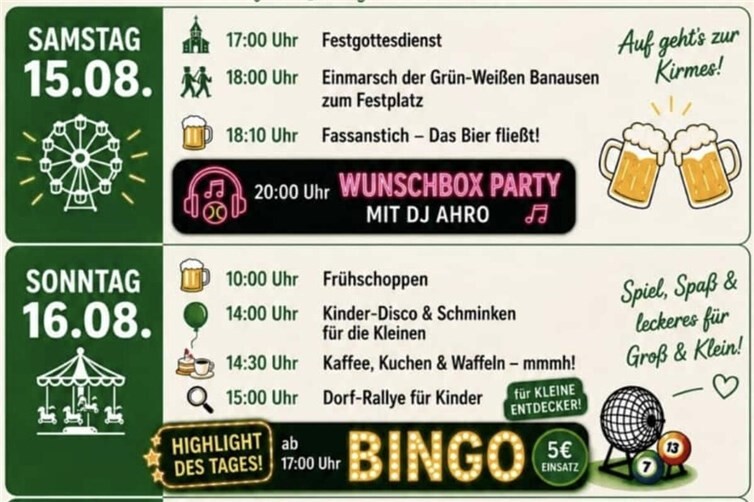 Programm Samstag und Sonntag
