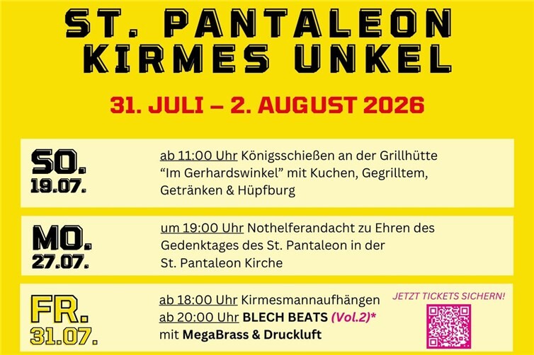 Programm Unkeler Kirmes 2026