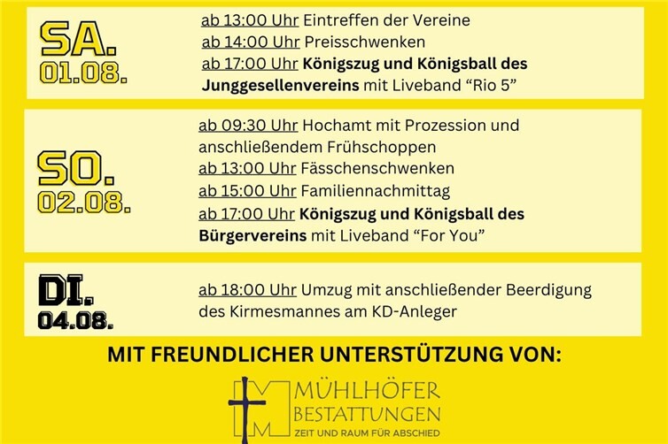 Programm Unkeler Kirmes 2026