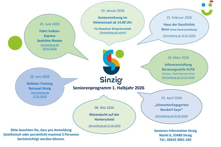 Programm der Senioren-Information im 1. Halbjahr 2026.