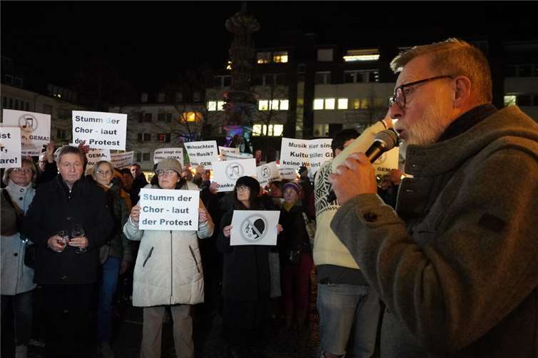 Protest gegen die hohen GEMA-Gebühren auf dem Görresplatz in Koblenz am 3. Dezember.  Foto: CF