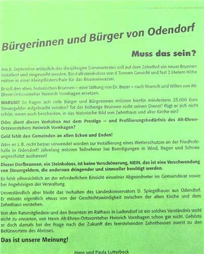 Quelle: Flugblatt von Hans und Paula Lutterbeck von 2002