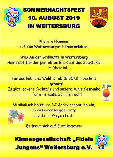 Quelle: Kirmesgesellschaft Fidele Jungens Weitersburg e.V.
