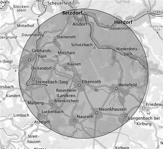 17.04.: Großeinsatz in Weitefeld: Ergänzung zur Flugverbotszone Quelle: Polizei