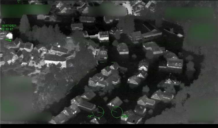 Flut im Ahrtal - Hubschraubervideo 2 Quelle : Polizei RLP