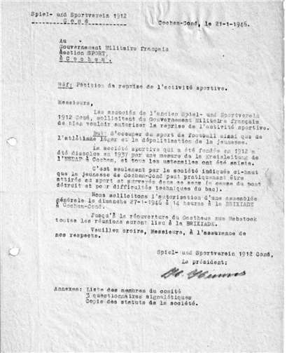 Quelle: Spiel- und Sportverein 1912 Cochem-Cond