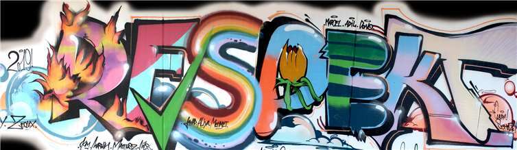 „RESPEKT“ an einer Wand auf dem Pausenhof.