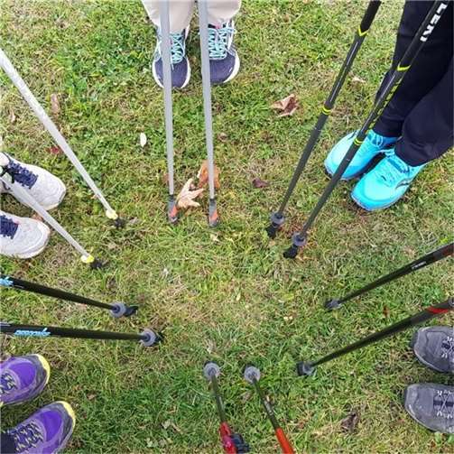 Ran an die Stöcke – Nordic Walking immer mittwochs beim TV heinbach.  Copyright: Gudrun Malcher