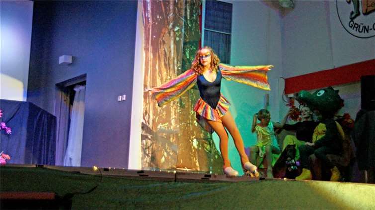 Rasant fuhren die Rollschuhkünstler über die ausgebaute Bühne.