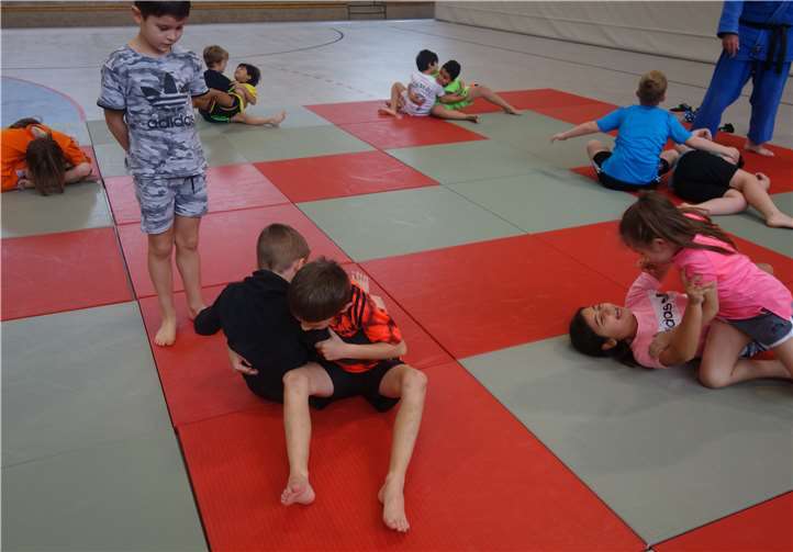 Raufen, Rangeln und Kräfte messen macht Spaß.