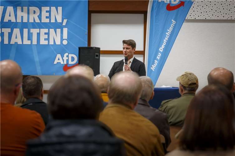 Redner René Aust, Thüringer Landtagsabgeordneter und AfD-Europakandidat  Foto: AfD Neuwied