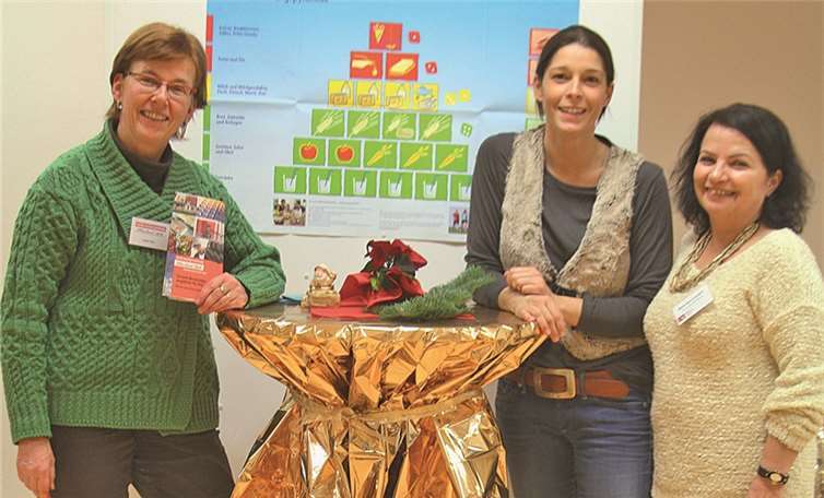 Referentin Ingrid Höss (v. l.) mit Janine Schäfer und Mahnaz Loosen vom Haus der Familie. privat