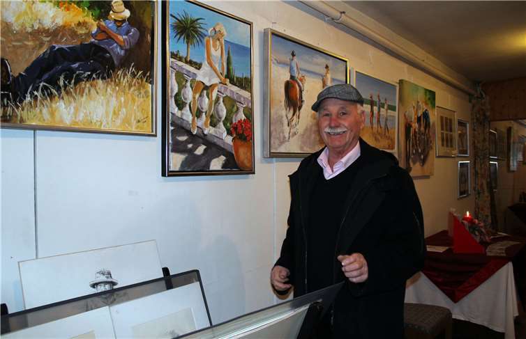 Reinhold Steinborn stellte Ölmalerei und Zeichnungen aus