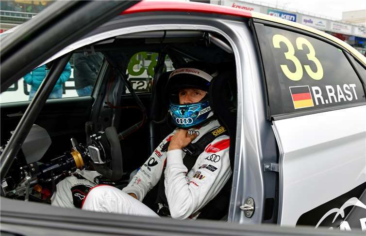 René Rast im Cockpit des Audi RS3-LMS.
