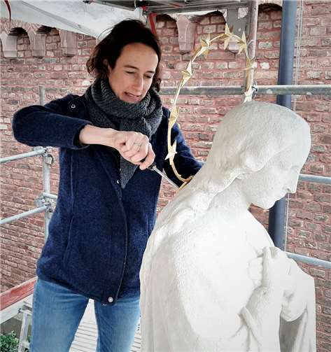 Restauratorin Manuela Prechtel legte besonderen Wert auf die Stabilisierung des Erhaltungszustands. Foto: Rainer Schmitz