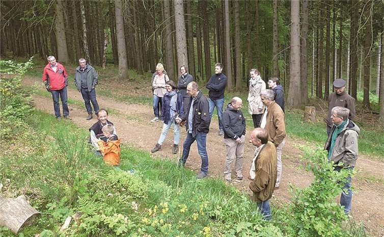 Revierförster Dietmar Ebi führte die Kommunalpolitiker fachkundig durch den Stadtwald.privat