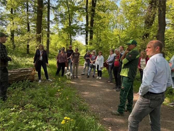 Revierleiter Sebastian Krohn informiert über Zustand des Remagener Stadtwaldes.  Foto:privat