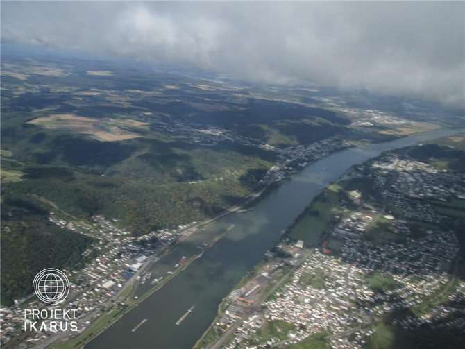 Rheinbrohl, kurz nach dem Start.Fotos: Projekt Ikarus 