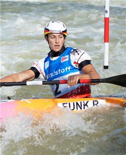 Ricarda Funk gab sichtlich alles. Foto: Rebekka Anton