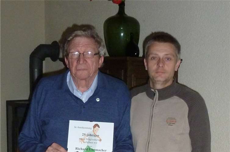 Richard Uhrmacher wurde für 25 Jahre Mitgliedschaft geehrt.privat