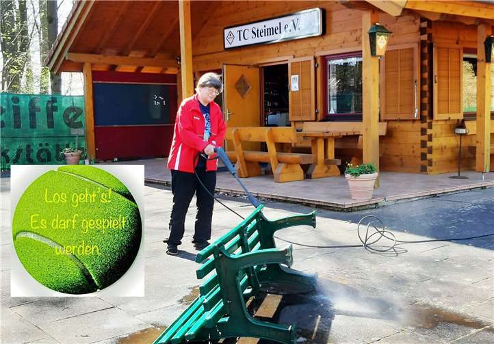 Rita Wildermann und Werner Müller haben alle Plätze in den Wochen nach Ostern hervorragend bearbeitet sowie etliche Reinigungsarbeiten rund um das Clubhaus erledigt!!! Foto: Dietrich Rockenfeller