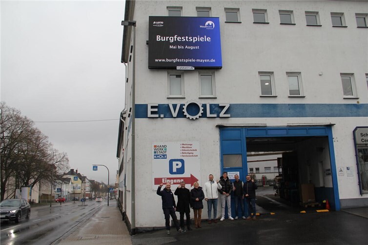 Roland Kaltz, Plameco; Reiner Stutz, Inhaber e-plakat24 GmbH; Kerstin Stüwe, Stadt Mayen; Weig Container, Tommaso Perrina; Aaron Schmitz, Axa Versicherung; M. Schneidereit von der Firma Volz; Jürgen Nett, MY-Gemeinschaft