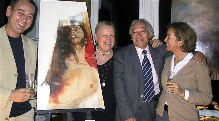 Rosemarie Bassi und Ehemann Ferruccio Bassi (Mitte) in der Villa Rolandseckmit Janosch Vollrath und Susanne Lucie Schneider (Oktober 2010). Fotos: HG