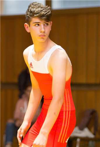 Rotes Trikot Simon Dieterle WKG Metternich/Rübenach/Boden.