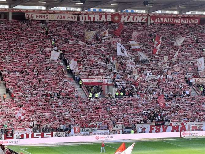 Rund 33.000 Zuschauer feuern den FSV Mainz 05 an – eine beeindruckende Stimmung.  Foto: privat