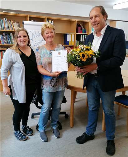 Ruth Wolf feierte am 1. September ihr 25-jähriges Dienstjubiläum.Quelle: Ortsgemeinde Nörtershausen/Pfaffenheck