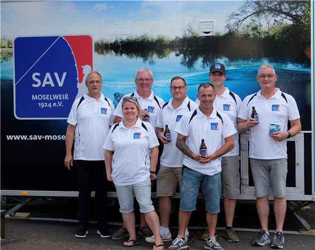 SAV-Moselweiß präsentiert neues Logo auf Kickoff-Event. Foto: Angelverein SAV-Moselweiß