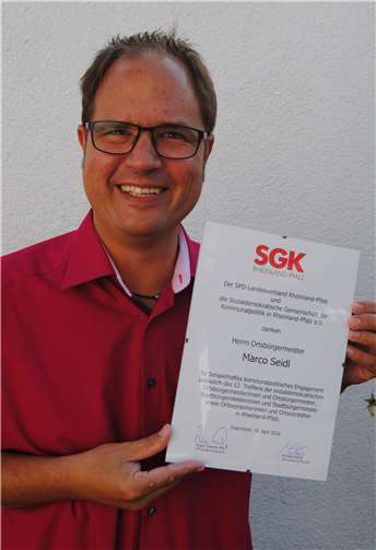 SGK Rheinland-Pfalz dankt Ortsbürgermeister Marco Seidl privat