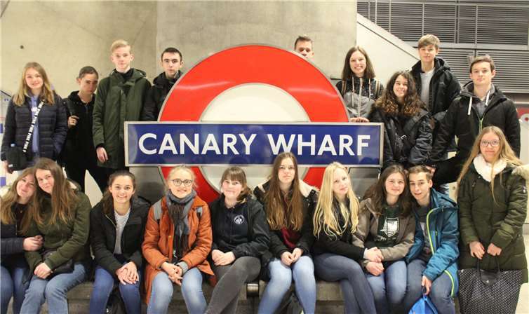 SJG Studienreisende in Canary Wharf.Foto: privat