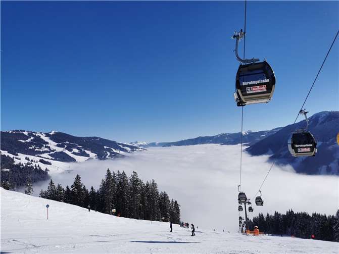 Saalbach-Hinterglemm inkl. Leogang und Fieberbrunn, sowie Zell am See hießen die Skigebiete.