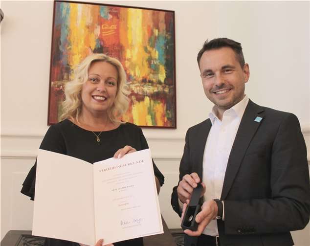 Sandra Engel und Oberbürgermeister David Langner. Quelle: Stadt Koblenz