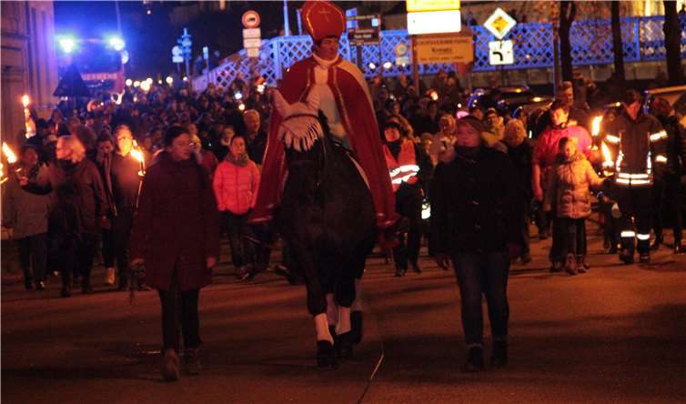 Sankt Martin Birgit Stoffel mit Stute Holly.