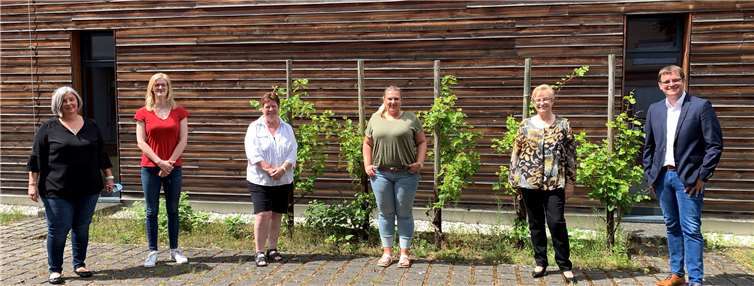 Verdiente Kolleginnen der Boeselager-Realschule verabschiedet Sarah Walbröl, Christa Klumpp, Kerstin Müller und Karin Gerstenmeyer haben vor den Ferien die Schule verlassen.