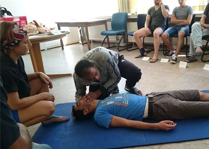 Saskia Girkens schulte die Flüchtlinge. privat