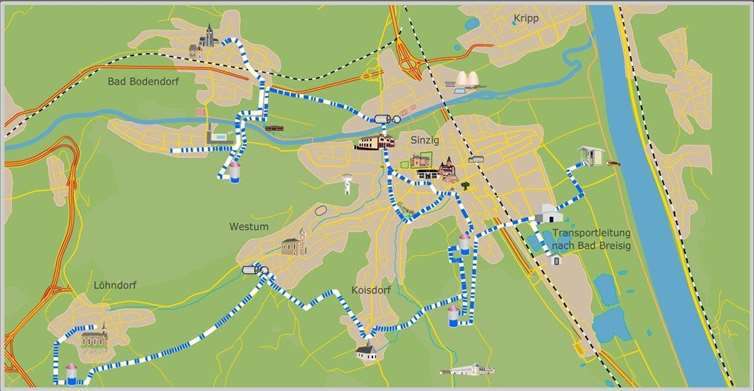 Schematischer Ablauf zum Störfall der Stadtwerke Sinzig.