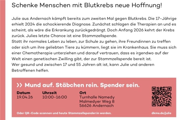 Schenke Julie neue Hoffnung! 