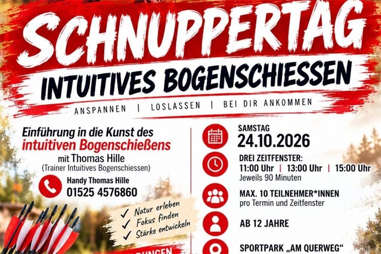 Schnuppertag beim SV Kripp: Intuitives Bogenschießen kennenlernen