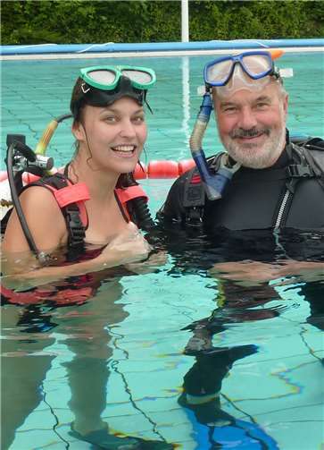 Schnuppertauchen in Bad Breisig. Foto:Dieter Heßler