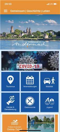 Schon die Startseite der Andernach.app ist übersichtlich.Quelle: CDU Andernach