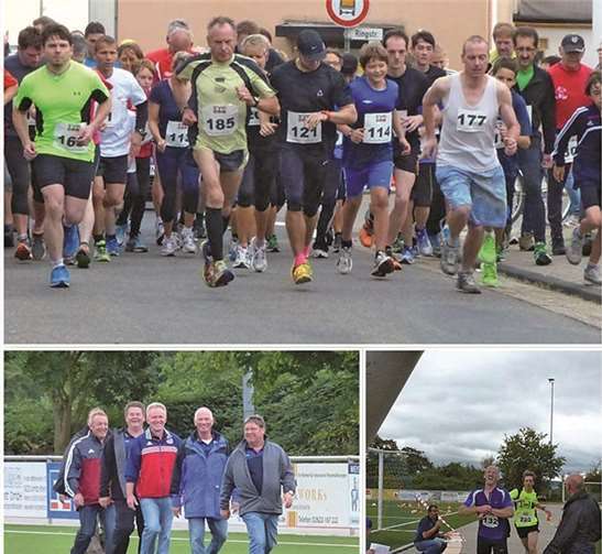 Schon vom Start des 5km-Jedermannlaufs ging es schnell los. Auch die Wanderer fanden das Ziel.