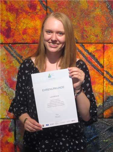 Schülerin Lara Klinkner wird dank ihrer hervorragenden Leistungen beim Abschlussseminar bei Boehringer Ingelheim dabei sein. privat