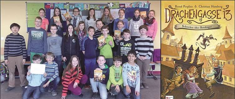 Schülerinnen und Schüler der Klasse 5 C bringen gemeinsam mit Studentinnen der Kulturwissenschaft an der Universität Koblenz-Landau den ersten Band der Kinderbuchreihe „Drachengasse 13“ auf die Bühne.privat