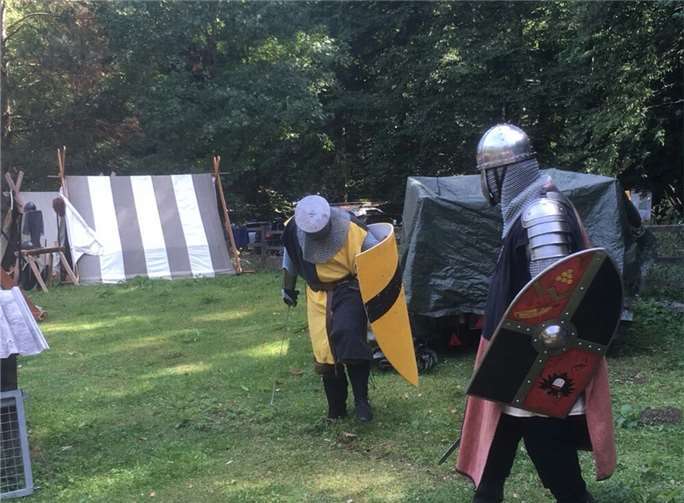 Schweißtreibende Vorführung eines „Tjostes“ für die Gäste.privat